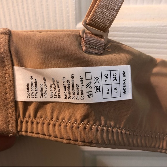 SEA BBOT Push Up Bra Women's Size 34C Beige Underwire Convertible - Picture 5 of 5